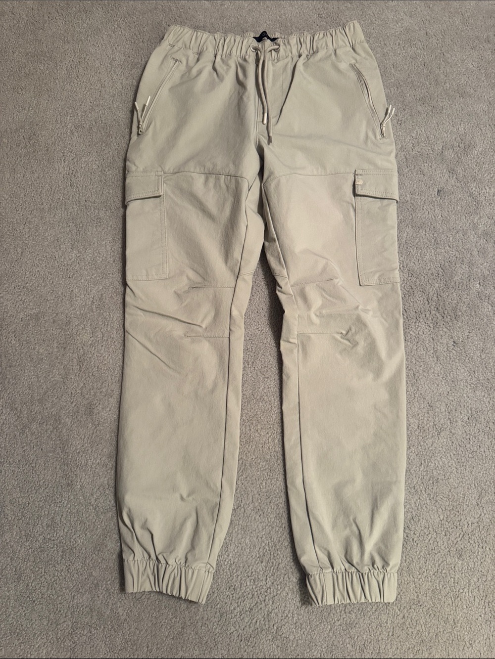 Fried Denim Women's Ankle Cargo Joggers in Beige - Relaxed Utility Style